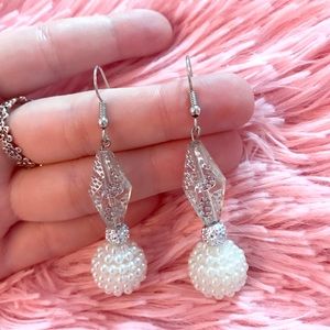 Pearl embezzled earrings